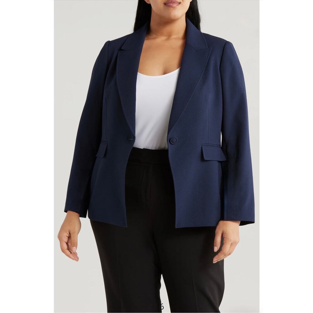 Tahari Arthur S. Levine Blazer Jacket Women's 16 Navy Blue MAM652 Professional